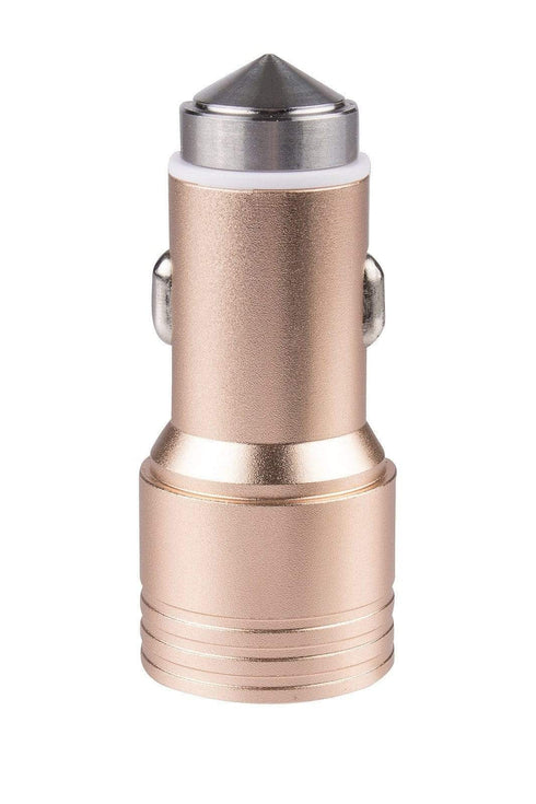AussieSuperStore Homeware Supplies 2 USB Ports Car Charger with Safety Hammer Function (Gold) 2 USB Ports Car Charger Hammer Function | Car Mobile accessories ZMUSBCARCHRGRGLD